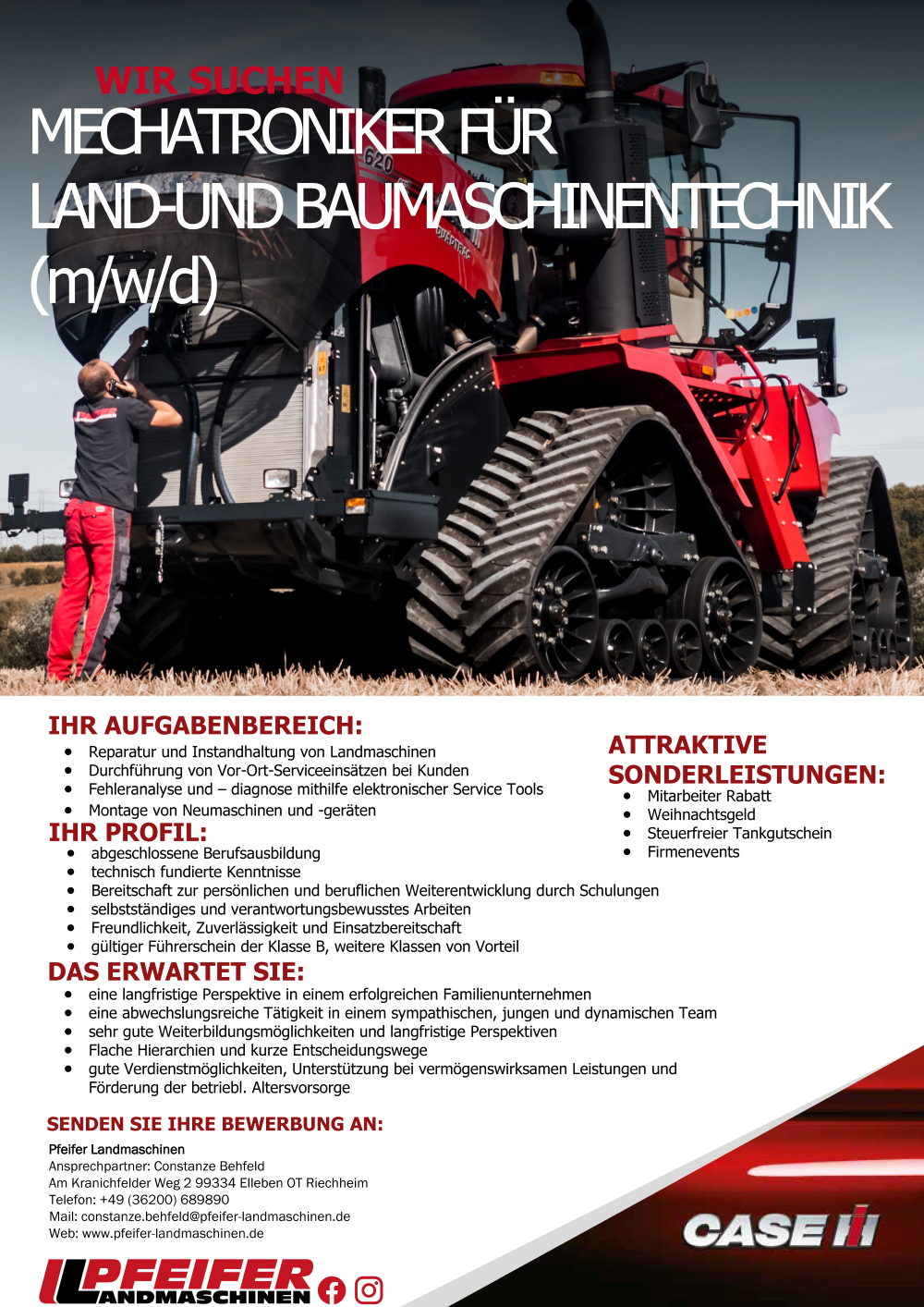 MECHATRONIKER FÜR LAND-UND BAUMASCHINENTECHNIK (m/w/d)